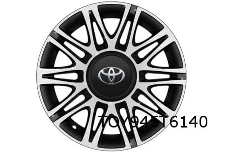 Toyota Aygo velg Aluminium 15'' dubbele 10-spaaks hoogglans mat zwart / gepolijst Origineel! PW4570H010LB