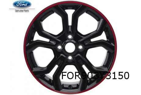 Ford Fiesta VII velg alu. 7,5J x 17" 5 x 2-spaaks Y-design (zwart met rode accentring) (3/17-) Origineel! 2327911