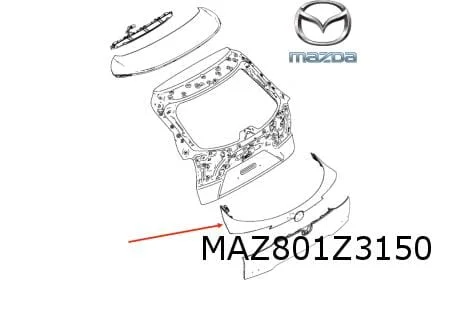 Mazda CX-30 achterkleplijst boven (42S) Titanium Flash (8/19-) Origineel! DFR55081053