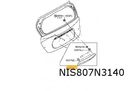Nissan Note greep achterklep (te spuiten) (E12) (8/13-5/17) Origineel! 908123VU3H