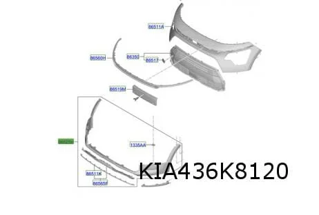 Kia Niro (5/22-) (EV / HEV / PHEV) Voorbumper onderzijde (HEV) Origineel! 86512AT300
