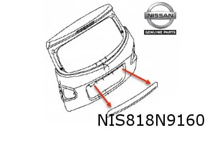 Nissan Qashqai achterklepgreep (bij camera) (J11) (1/14-5/21) Origineel! 908104EU0H