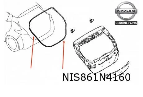 Nissan Leaf rubber achterklep (1/18-) (ZE1E) Origineel! 908305SK1A