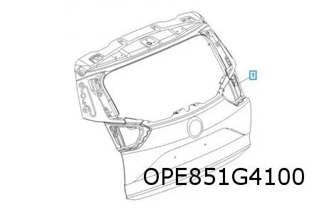 Opel Crossland achterklep (1/21-) (G1M0) Origineel! YQ01087380