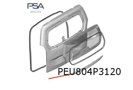 Peugeot Partner achterkleplijst (bij camera) (te spuiten) (11/18-) (bij ruit) Origineel! 982615791T