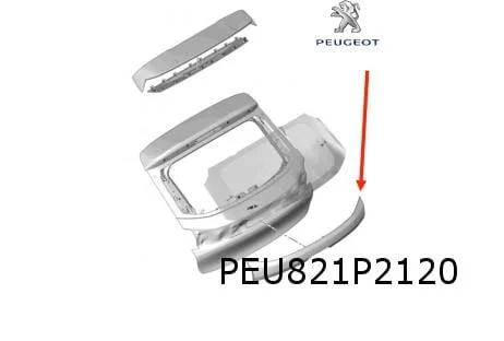 Peugeot 208 achterkleplijst onder (glanszwart) (10/19-) Origineel! 98269436XY