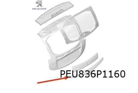 Peugeot ION achterklep sierlijst (glans zwart) (10/10-) Origineel! 8742CH
