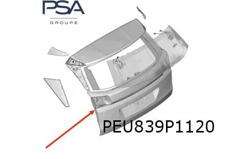 Peugeot 3008 achterklep (bij electrisch openen) (te spuiten) (11/16-1/21) Origineel! 1617409680