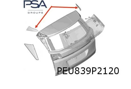 Peugeot 3008 achterklep afdekking set L/R boven (11/16-1/21) Origineel! 1617411080