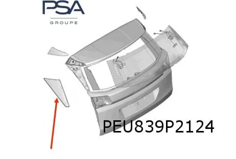Peugeot 3008 achterklep luchtgeleider Rechts (11/16-1/21) Origineel! 98110438XK