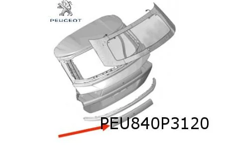 Peugeot 508 SW achterkleplijst (9/18-) Origineel! 1637300680
