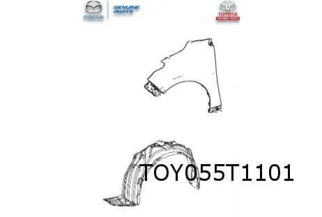 Toyota Yaris / Mazda 2 Hybrid voorscherm Links Origineel! 53812K0070