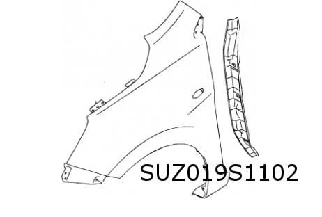 Suzuki Celerio (11/14-12/20) voorscherm Rechts Origineel! 5761184M00