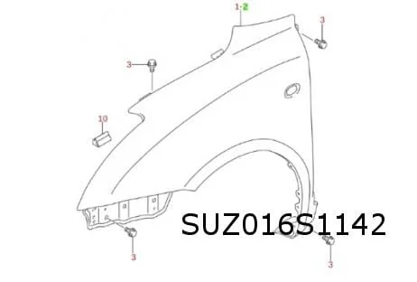 Suzuki Swift (3/05-9/10) voorscherm Rechts (JPP type 3 / 4) Origineel! 5761173K00