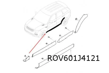 Range Rover Sport (5/05-10/17) stootlijst voorscherm Links onder Origineel! LR064267