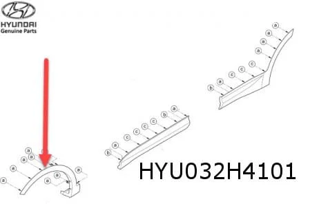 Hyundai Santa Fe 9/12-10/18 (DM) wielkuiplijst voorscherm Links Origineel! 877112W000CA
