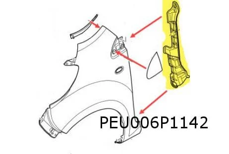 Peugeot 107 (-5/15) isolatie bevestiging Rechts voorscherm op A-stijl Origineel! 7841T0