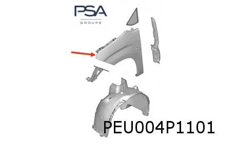 Peugeot Partner (11/18-) voorscherm Links (zonder gaten voor sierlijst) Origineel! 9816482780