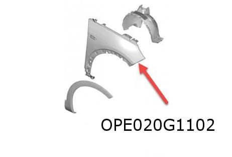 Opel Grandland (11/17-8/21) voorscherm Rechts Origineel! 9817516980