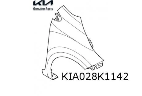 Kia Picanto (GT-line) voorscherm Rechts (met knipperlichtgat) Origineel! 66321G6110