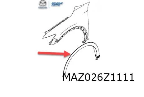 Mazda CX-5 (10/21-) wielkuiplijst voorscherm Links (47C polymetal grey) Origineel! KPG251W30SY