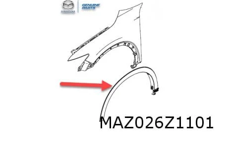Mazda CX-5 (10/21-) wielkuiplijst voorscherm Links (46V soul red) Origineel! KPG251W30PR