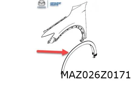 Mazda CX-5 (10/21-) wielkuiplijst voorscherm Links (41W jet black) Origineel! KPG251W3051