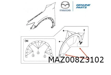 Mazda CX-5 (5/17-10/21) wielkuiplijst voorscherm Rechts Origineel! KB7W51W20E8N