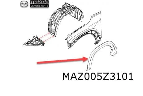 Mazda MX-30 (7/20-) wielkuiplijst voorscherm Links (zwart) Origineel! DN4E51W30B