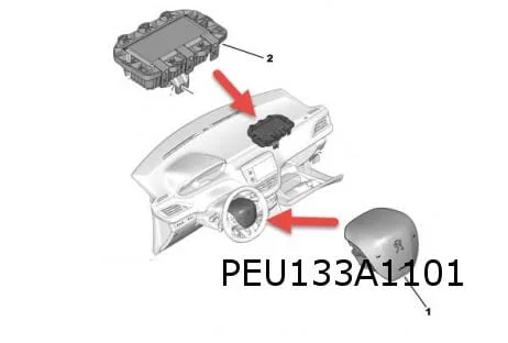 Peugeot 208 (4/12-4/15) stuurwielairbag (HZD - zwart Mistral) Origineel! 98072114ZD