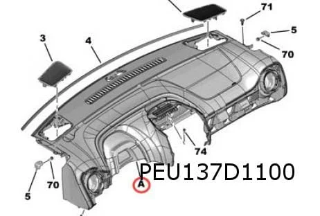 Citroën C1 / Peugeot 108 (5/14-) dashboard (HZD zwart mistral) Origineel! 16121380ZD