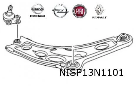 Fiat / Nissan / Opel / Renault wieldraagarm Links voorzijde (Incl. fuseekogel) Origineel! 5450100Q2J