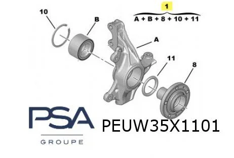 Peugeot/Opel/Citroën/Toyota Fuseestuk Links compleet (incl. wielnaaf) Origineel! 1647857480