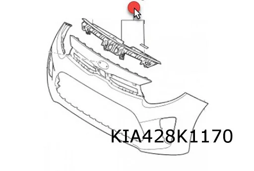 Kia Picanto (6/17-9/20) bovenste bumperversterking (grillesteun) Origineel! 86360G6000