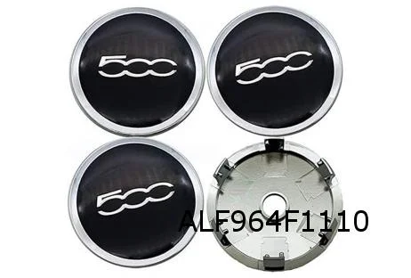 Fiat 500 (9/07-) Naafdekselset Chrome (set van 4 stuks) Origineel! 51884867