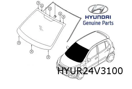 Hyundai i10 (10/07-12/13) voorruit (groen met band) Origineel! 861100X300