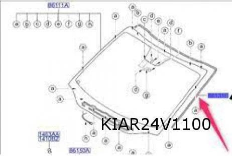 Kia Carens IV (3/13-12/18) voorruitlijst 3-zijdig Origineel! 86130A4000