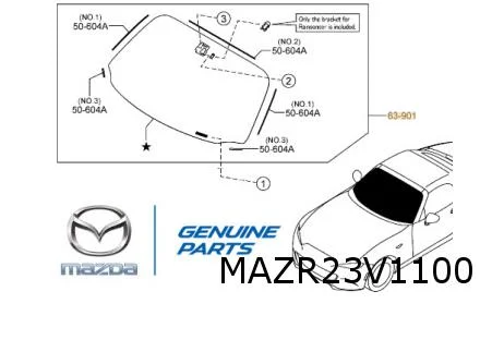 Mazda MX-5 (4/15-) voorruit (groen) Origineel! NA9H63900G9D