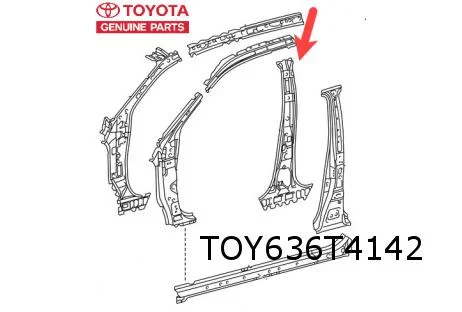 Toyota Hi-Lux (7/05-6/20) B-stijl Rechts binnen Origineel! 61301KK020
