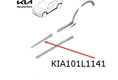 Kia EV6 (9/21-) stootlijst voorportier Links (GT-line) (glanszwart / te spuiten) Origineel! 87721CVDA0