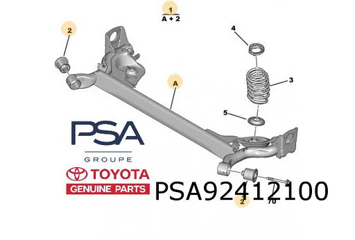Toyota Aygo / Peugeot 108/ Citroën C1 (5/14-7/18-) achteraslichaam (traverse) Origineel! 421100H020