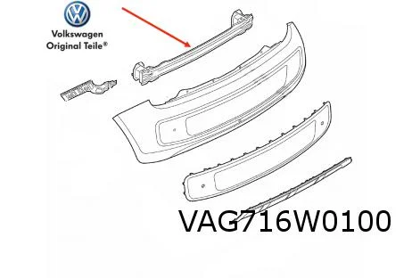 Seat/Skoda/Volkswagen Achterbumperversterking (dwarsbalk) Origineel! 1S0807305B