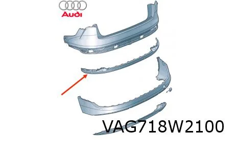 Audi E-tron (12/18-1/23) Achterbumper middendeel (Y9B brilliant black) Origineel! 4KE807833DY9B
