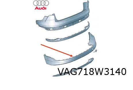 Audi E-tron (12/18-1/23) Achterbumper onderdeel (bij parkeerhulp plus) (4W3 antracite) Origineel! 4KE8074344W3