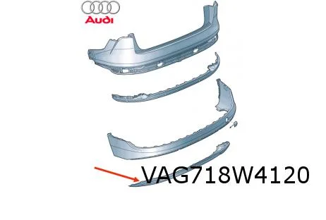 Audi E-tron (12/18-1/23) Achterbumperonderspoiler (TB2 seleniti silver) Origineel! 4KE807835TB2