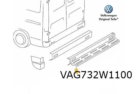 Volkswagen LT (10/96-7/06) Achterbumper (met opstap) (B41 satijnzwart) Origineel! 2D1807323B41
