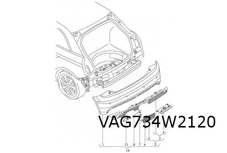 Audi A1 (6/10-1/15) achterbumper (1.2TFSi / 1.6TDi) (bij PDC) (S-line) (GRU) Origineel! 8X0807068DGRU
