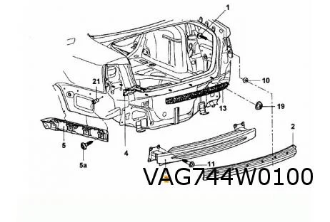 Volkswagen Jetta III (9/05-1/11) Achterbumperversterking (dwarsbalk) Origineel! 1K5807305A