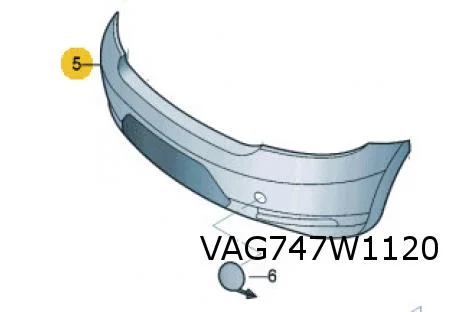 Volkswagen Beetle (7/11-7/16) Achterbumper (PDC) (GRU) Origineel! 5C5807417AHGRU
