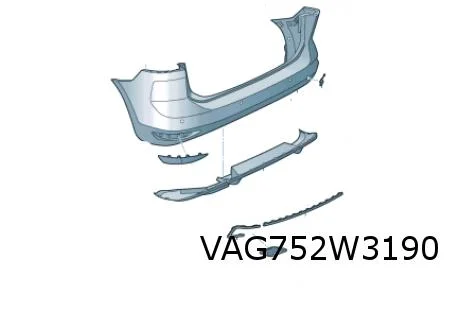 Volkswagen Touran (7/15-) Chromelijst midden achterbumperspoiler (R-line) (2ZZ Chrome) Origineel! 5TA8531462ZZ